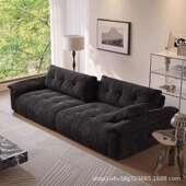 2025新款 法式 雪尼尔布艺云朵直排沙发小户型客厅大坐深可调节靠背