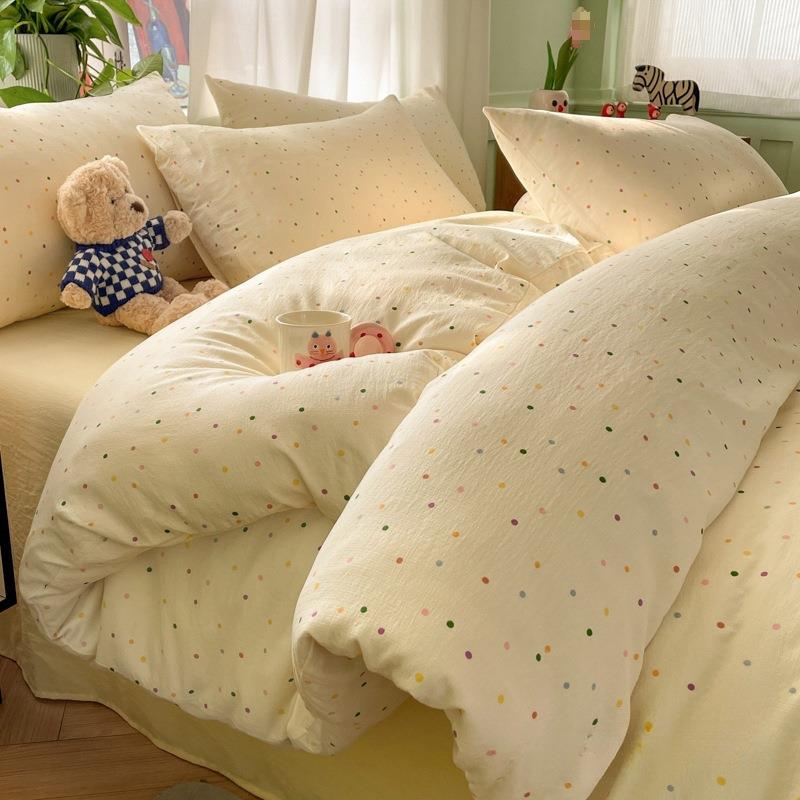1米8乘2米2超柔软亲肤四件套180cmx200cm双层纱被套180x220一米八