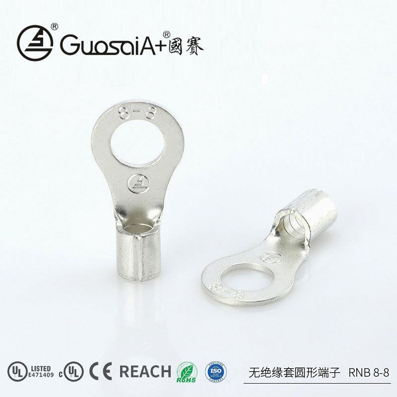 供应冷压裸端子接线耳端头环形端头RNB8-8非导体护套圆形端子