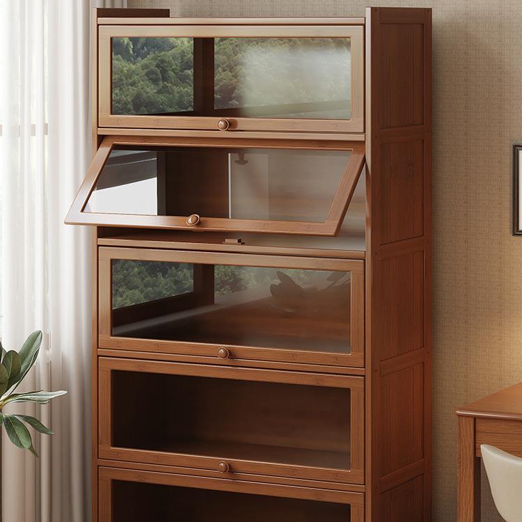 网红书架置物架落地书柜储物柜一体靠墙收纳家用多层带门防尘展示