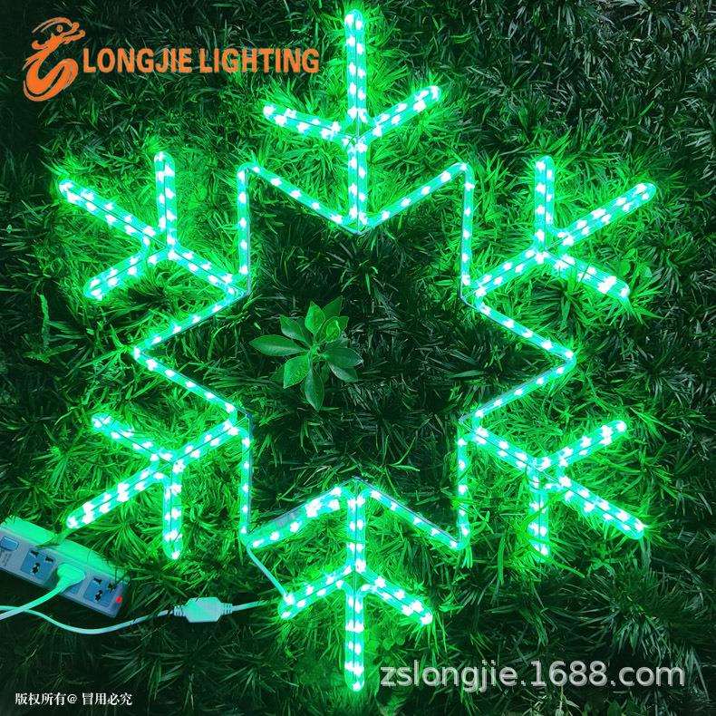 直径80CMLED发光雪花图案灯LED雪花灯铁架造型灯户外防水树挂灯