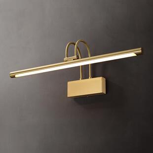 后现代美式全铜镜前灯铜色浴室柜灯洗手间化妆镜柜灯照画镜前壁灯