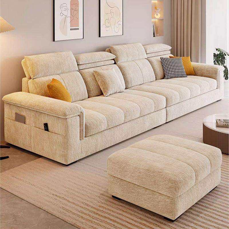 沙发客厅现代简约2025新款奶油风雪尼尔棉麻布艺小沙发可拆洗沙发