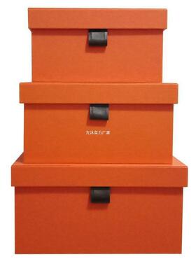 橙色皮质收纳盒衣帽间衣柜整理箱储物盒带盖轻奢拍照直播间装饰