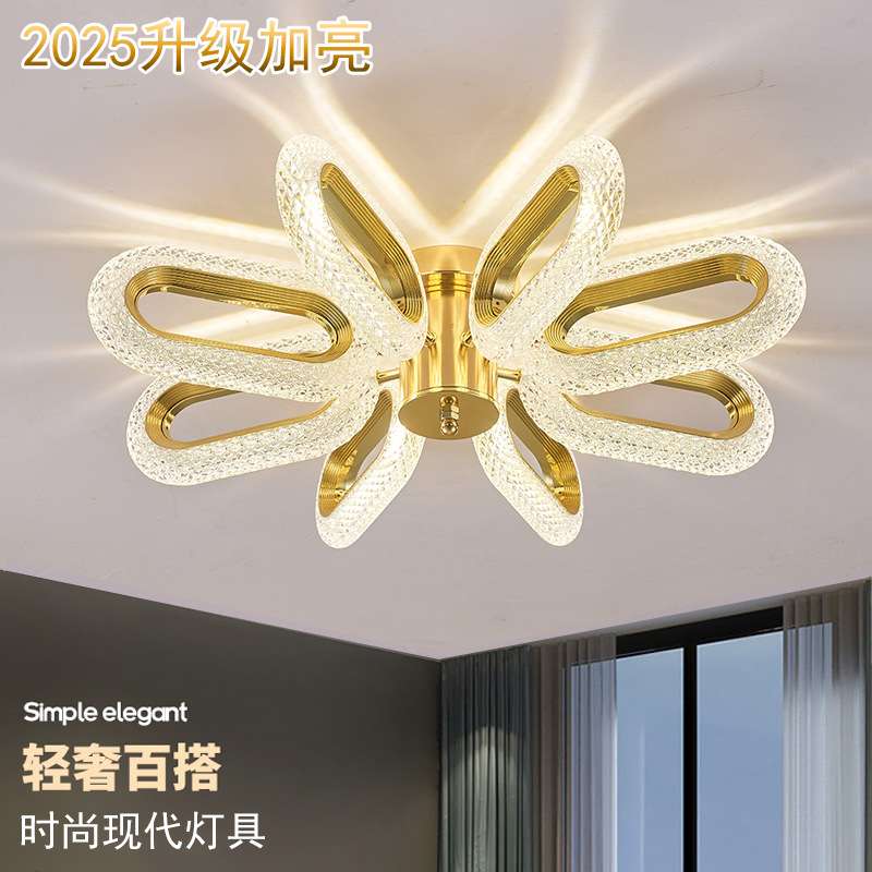 客厅吸顶灯高档大气水晶灯大厅主灯轻奢吊灯主卧房间出口灯具