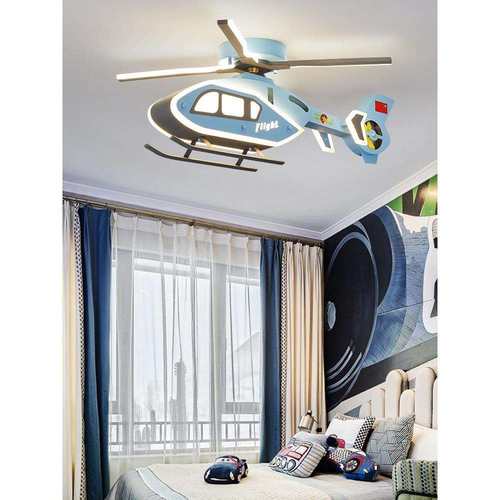 个性led直升机吸顶灯儿童卧室灯男孩房间创意现代卡通装饰飞机灯