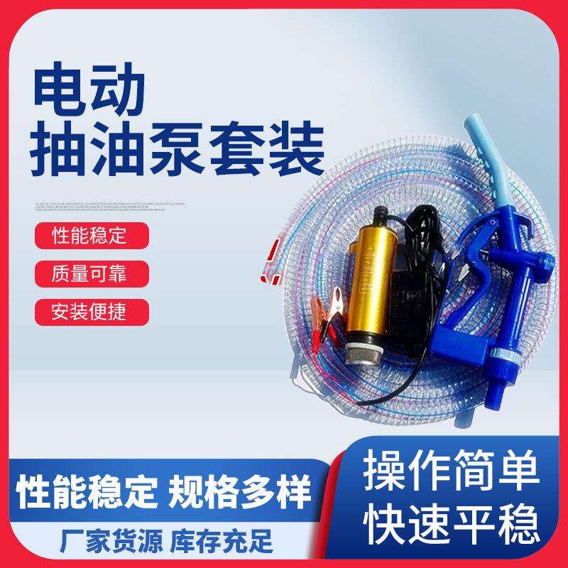 电动抽油泵套装24v/220v10米钢丝管油抽子吸油泵车载便携抽油泵