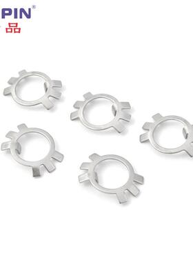 现货GB858圆螺母止动垫片304不锈钢止退垫圈六爪垫王八锁片