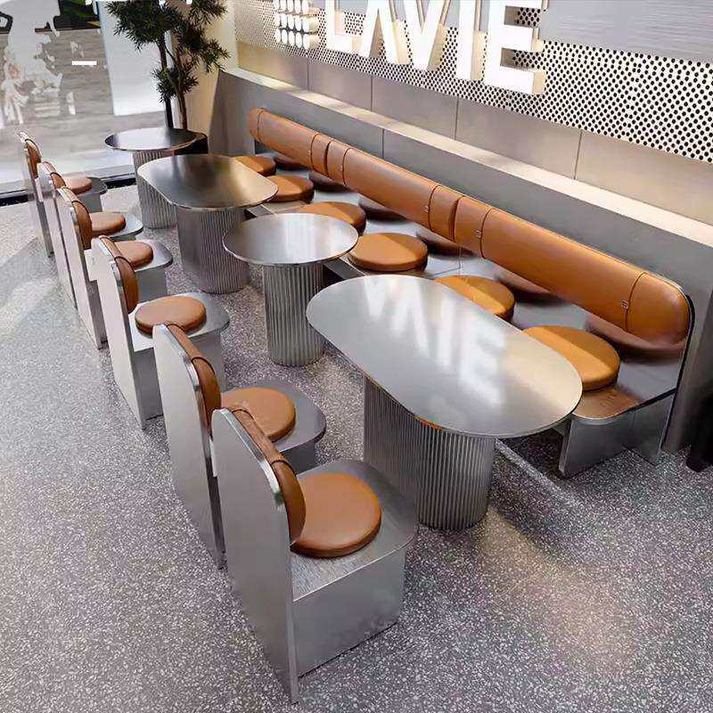 商用轻奢风西餐厅卡座沙发港式茶餐厅连锁主题海鲜自助餐桌椅