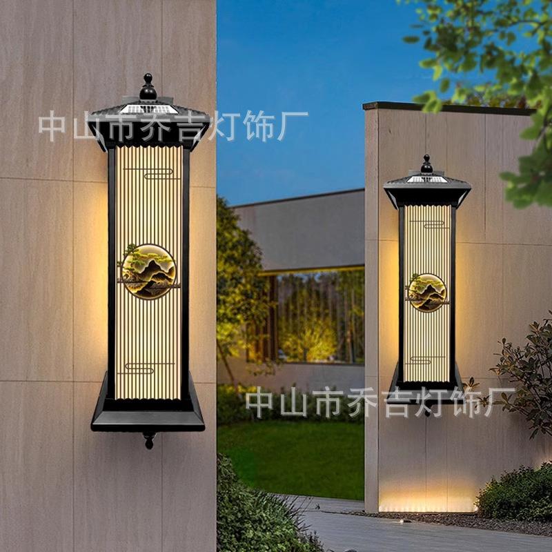 户外壁灯防水太阳能庭院灯室外中式超亮外墙灯花园别墅阳台大门灯