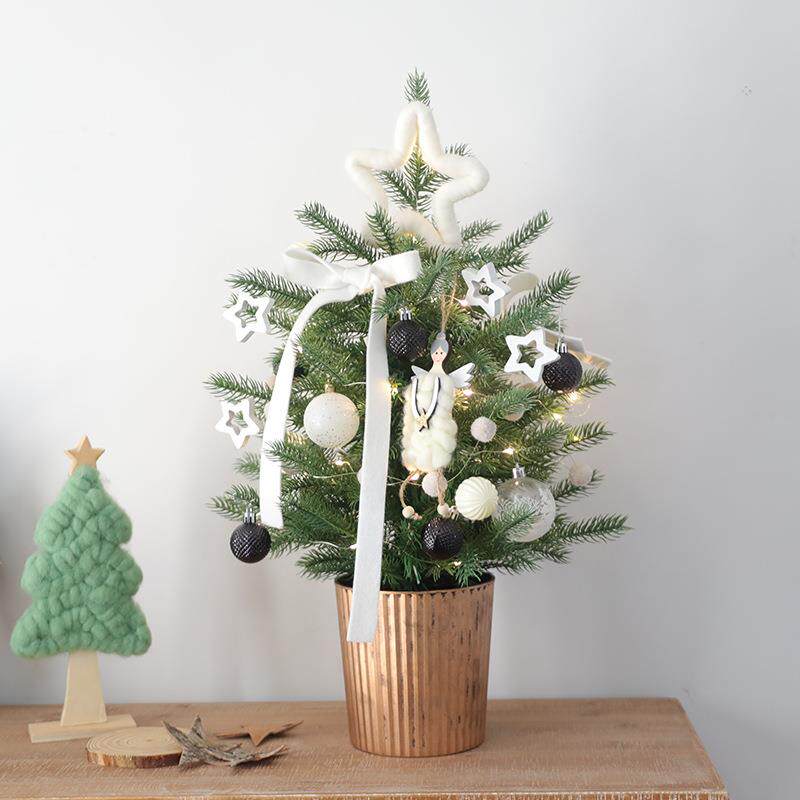 家用迷你小圣诞树桌面摆件商场前台圣诞节布置装饰品