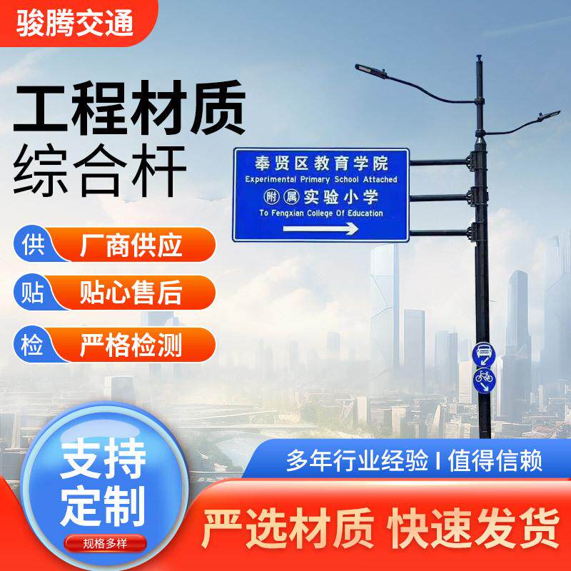 多功能杆路灯指示牌监控安全标识智慧多合一杆