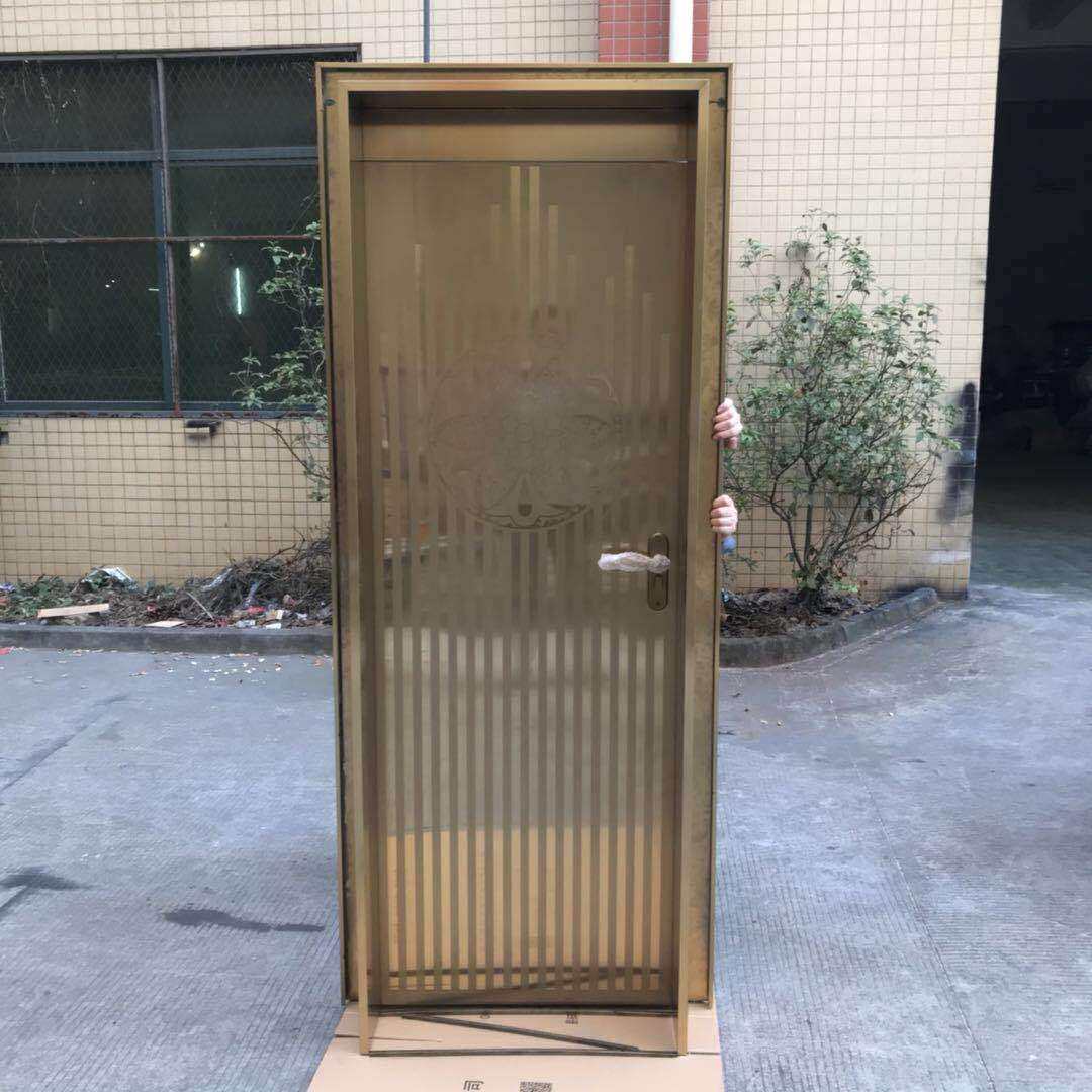中式客厅防盗安全门豪华别墅平开门卧室不锈钢仿古铜门可
