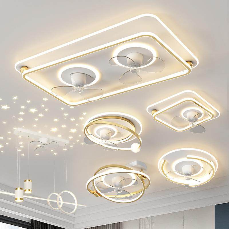 2025新款客厅主灯风扇灯静音大风力智能语音现代简约大气灯具套餐