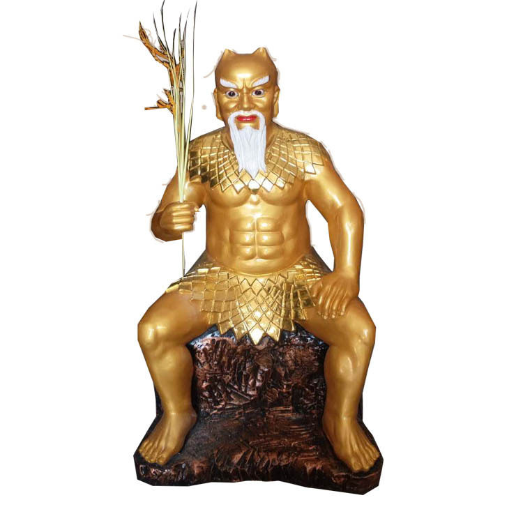 青苗爷 人祖 伏羲 盘古大帝 神农氏轩辕黄帝树脂木雕彩绘贴金