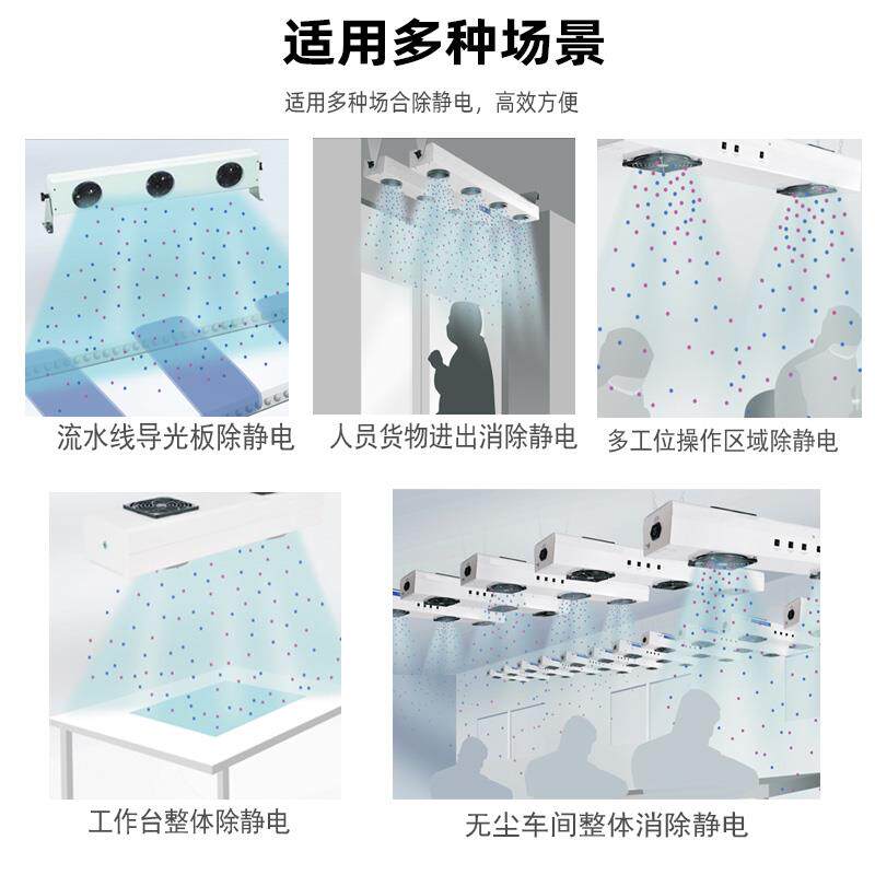 泽井离子风机ZJ-LCFJ悬挂式三头防静电离子风扇工业除静电消除器