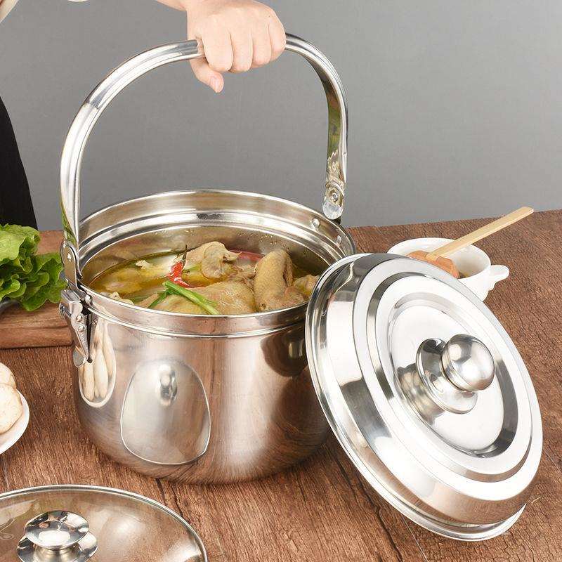 304免火再煮锅气电两用节能保温不锈钢焖烧锅蒸锅6L7L9L