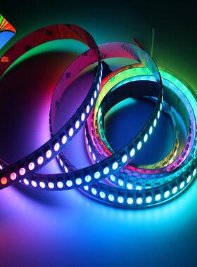 直销高亮低压12v幻彩灯带WS2815一米144灯白色裸板单点单控