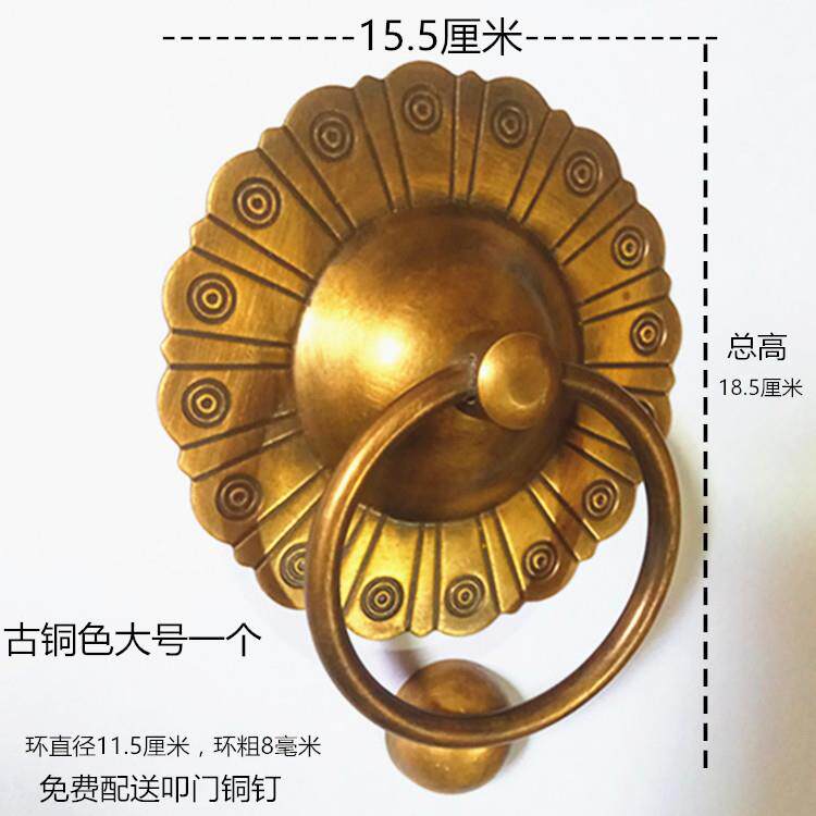 新中式明清仿古配件老式大门环复古门钹拉手加厚铜环把手