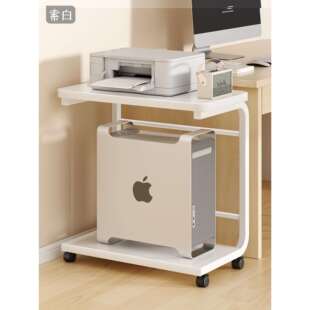 电脑主机托架两层带轮桌下台式机箱收纳推车底座架移动托盘放置柜