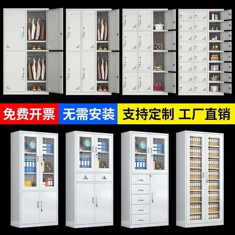 钢制办公室文件柜财务凭证置物柜资料档案柜带锁储物书柜铁皮柜子