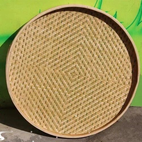 编织晾晒圆竹筛子家用纯手工竹制品竹匾新品簸箕无孔竹编制品