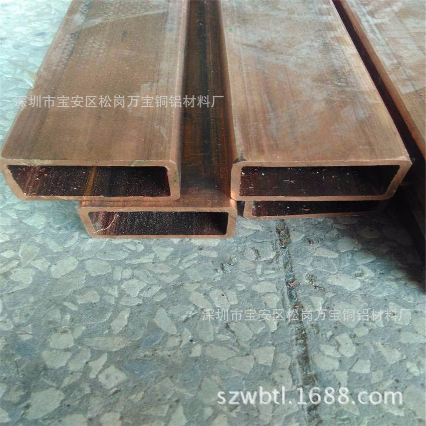 生产T2紫铜方通广东T2紫铜扁管薄壁红铜方管门窗红铜扁管厂家