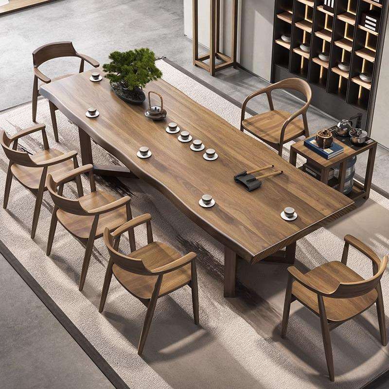 实木茶桌茶座椅一套新中式家用客厅功夫泡茶桌办公室茶台喝茶桌子