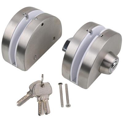 赛拓不锈钢玻璃双门锁0069