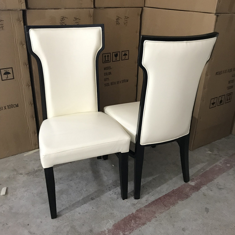 厂家批发PU皮样板间餐椅酒店餐厅实木椅子橡木椅新中式木艺家具