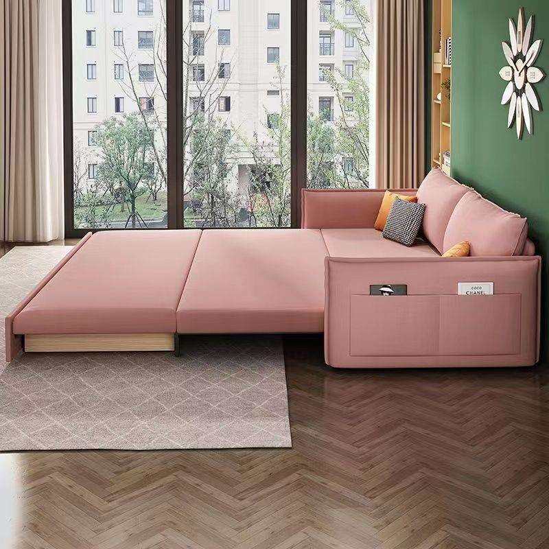 科技绒布折叠沙发床两用小户型客厅双人卧室可推拉储物多功能阳台