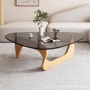 野口勇钢化玻璃茶几家用出租房轻奢创意客厅简约小户型三角形茶桌