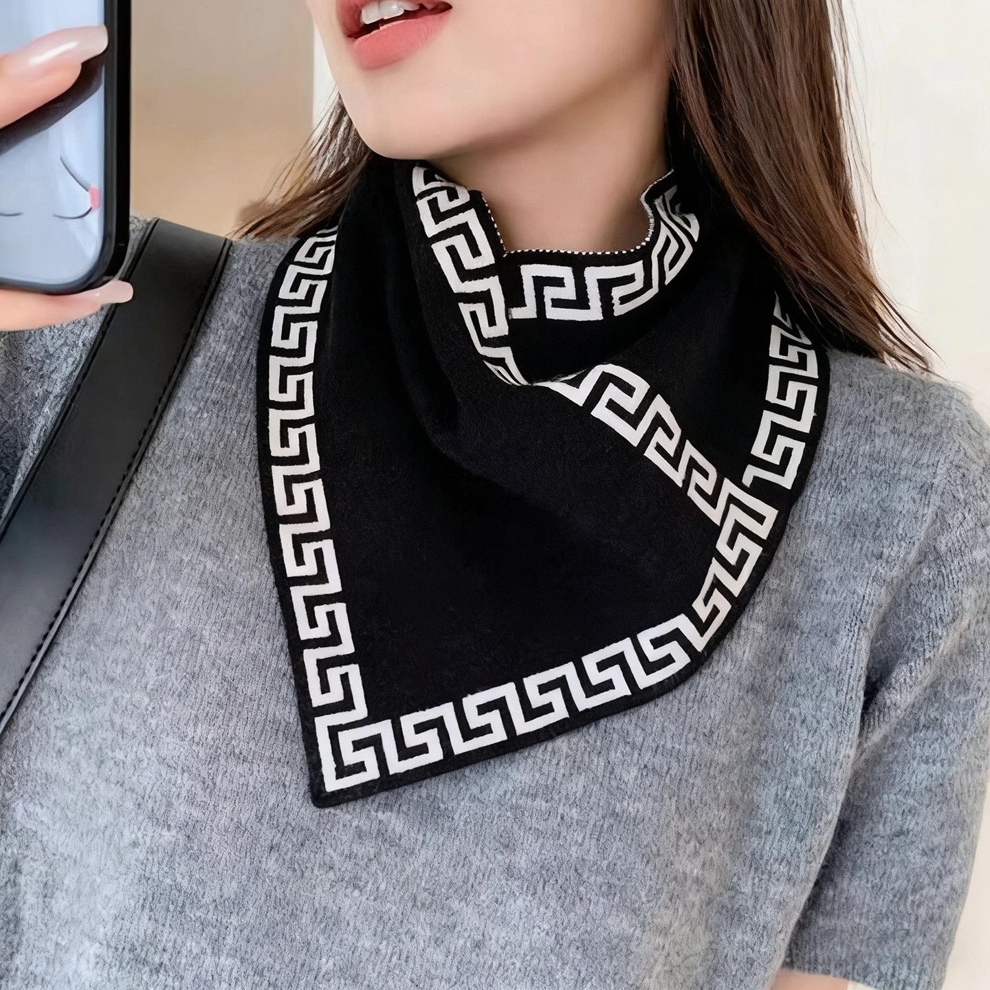 冬季防风三角围脖围巾女秋冬季