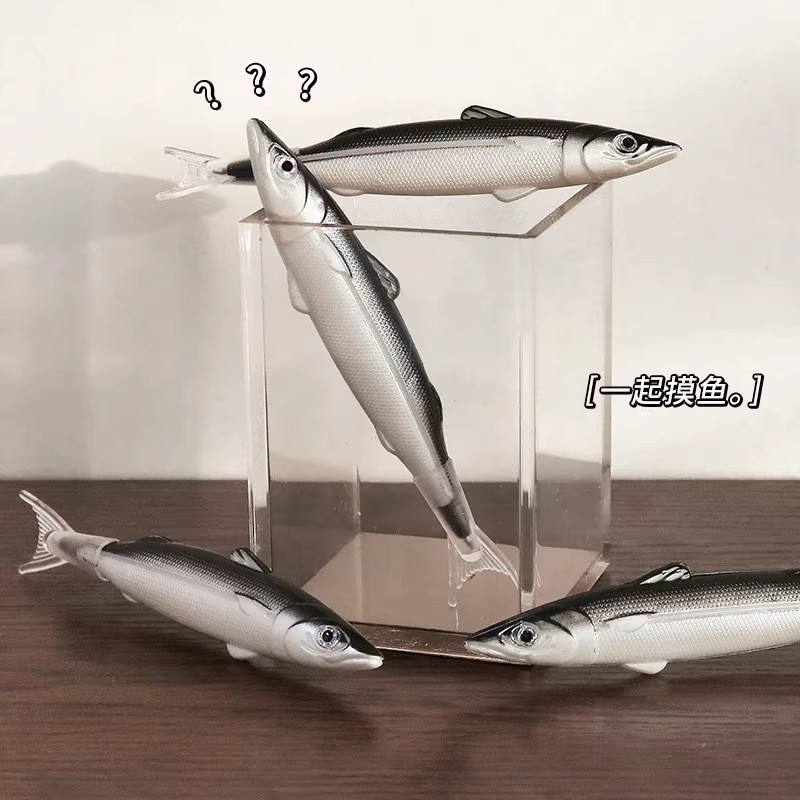 咸鱼笔奇葩沙雕造型笔学生创意可爱搞怪文具圆珠笔仿真闲咸鱼黑笔