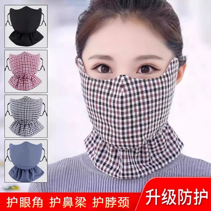 口罩冬季保暖女士棉护脸防冻护眼角不勒耳遮全脸防寒护耳防风面罩