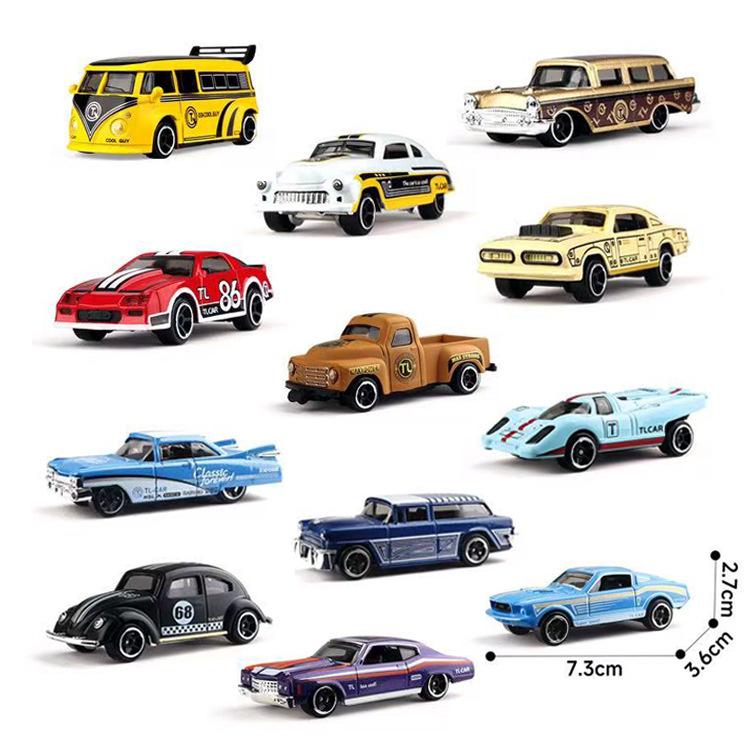 跨境仿真合金1:64汽车模型玩具迷你小汽车12款套装男孩temu热销