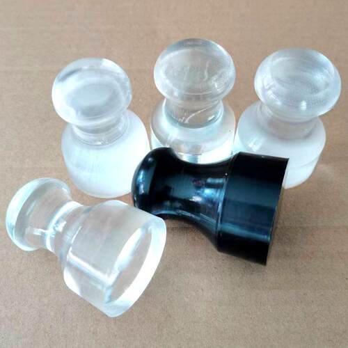 有机圆章透明白大把印章材料仿水晶材质黑有机激光雕刻圆形印