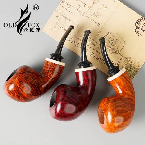 OLD FOX-老狐狸石楠木烟斗经典空腔大苹果斗配坎嘴老式复古手工斗
