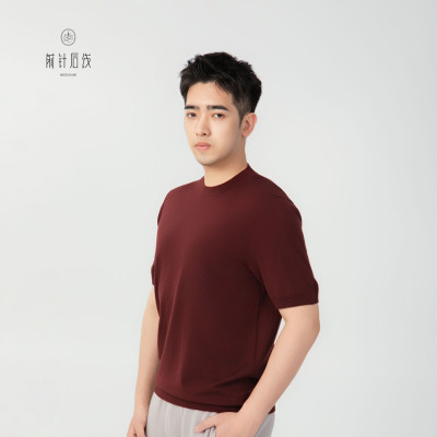 前针后线纯羊毛衫可机洗圆领针织