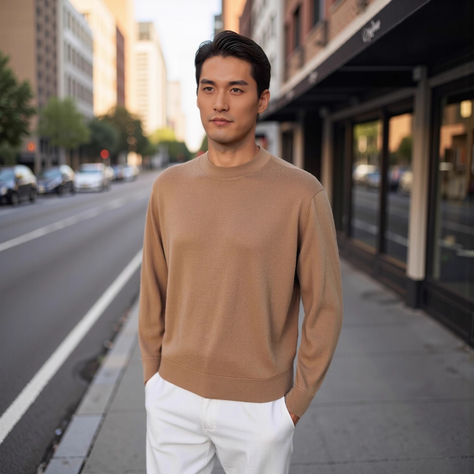 纯羊绒衫半高领可机洗长袖