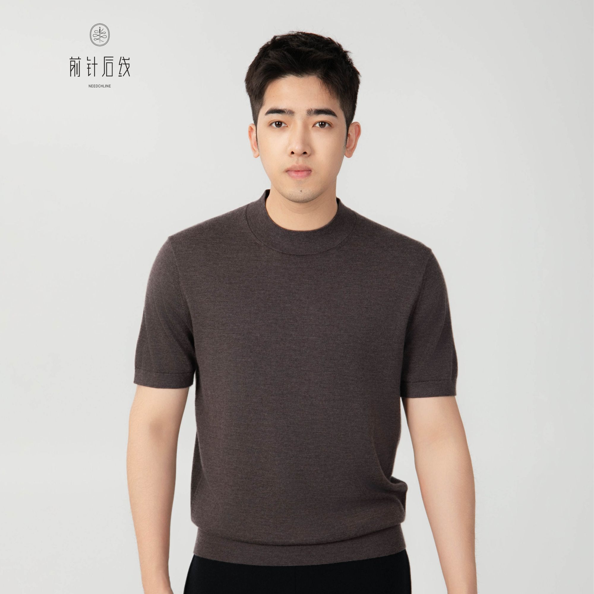 可机洗纯羊绒半高领短袖