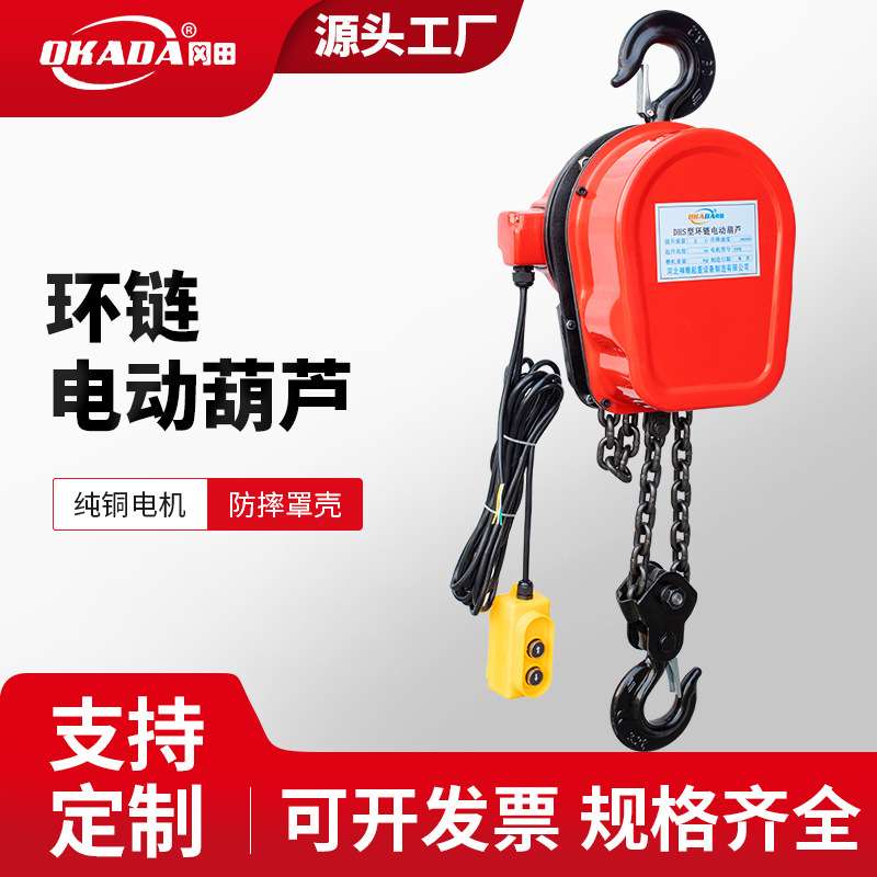 dhs环链电动葫芦DHS倒链1吨3t6m9米起重吊机380v链条 遥控电动葫