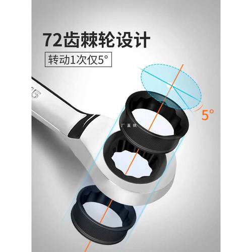 绿林双向棘轮扳手套装小快速扳手工具大全梅花两用开口扳手多功能