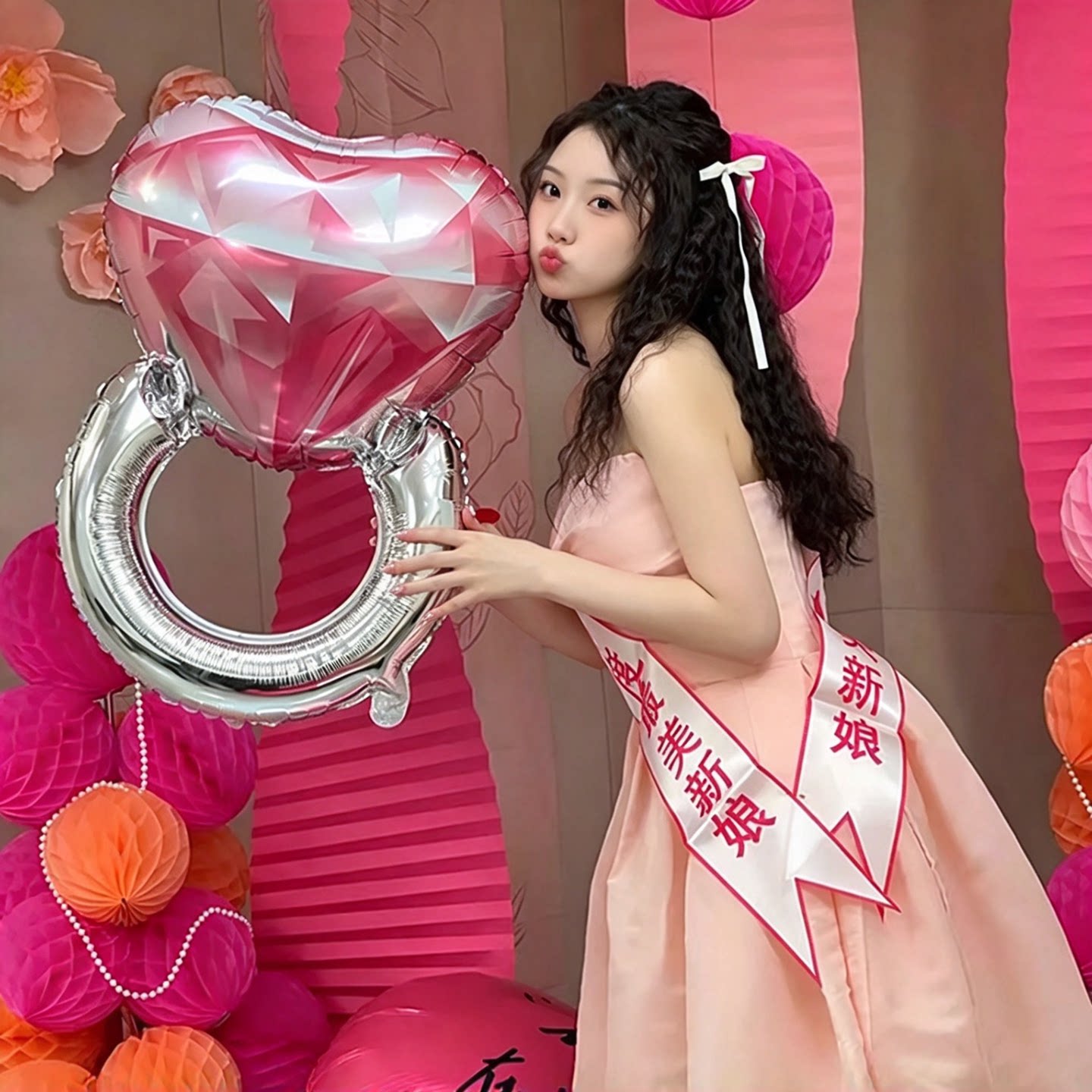 七夕情人节告白I LOVE YOU爱心钻戒气球求婚惊喜表白婚房装饰布置