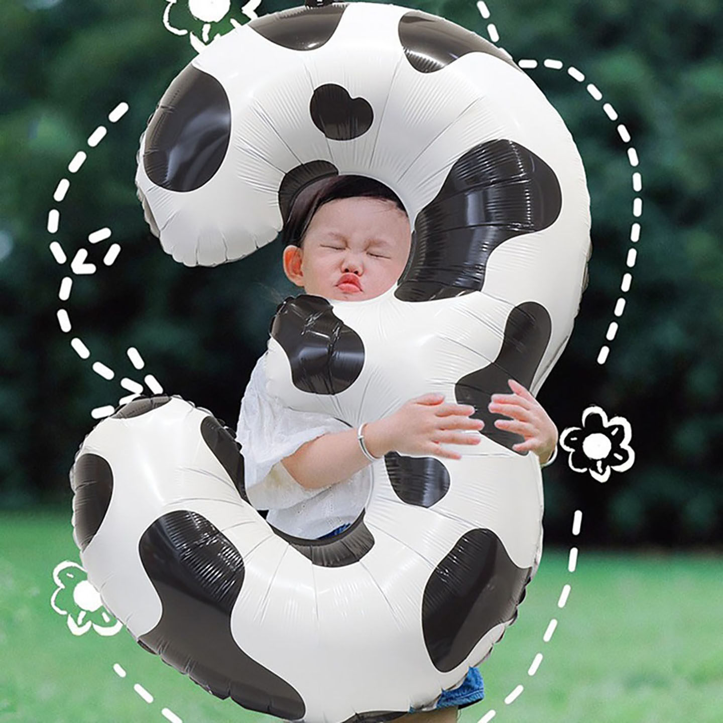 ins风40寸大号奶牛纹印花数字气球儿童生日派对装饰户外拍照道具,节庆用品/礼品,气球,淘宝优惠券,粉丝福利购,淘宝优惠卷