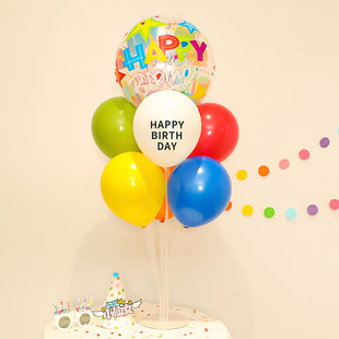 儿童周岁生日装饰桌飘气球套装宝宝男女孩派对场地布置拍照道具