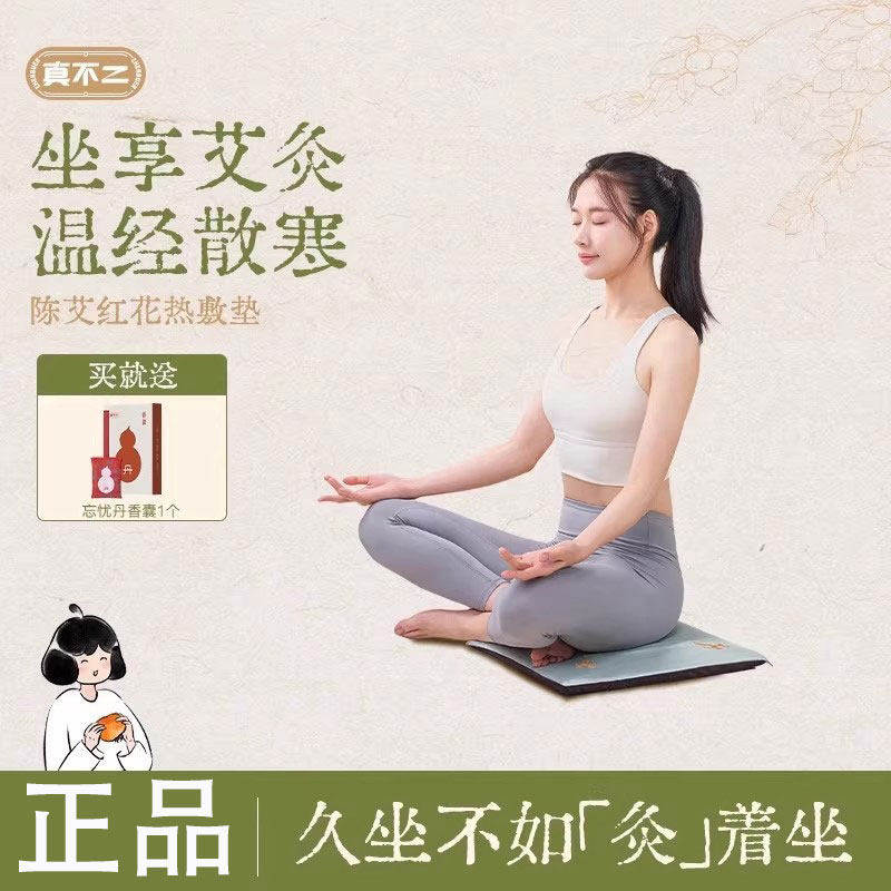 真不二艾灸坐垫加热红花草