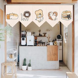 饰半帘短帘子遮挡帘商用厨房烘焙门帘 面包店门头布帘定制咖啡店装
