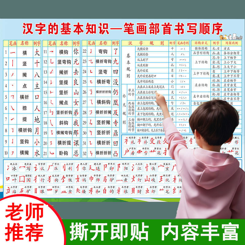 小学生认字海报学汉字偏