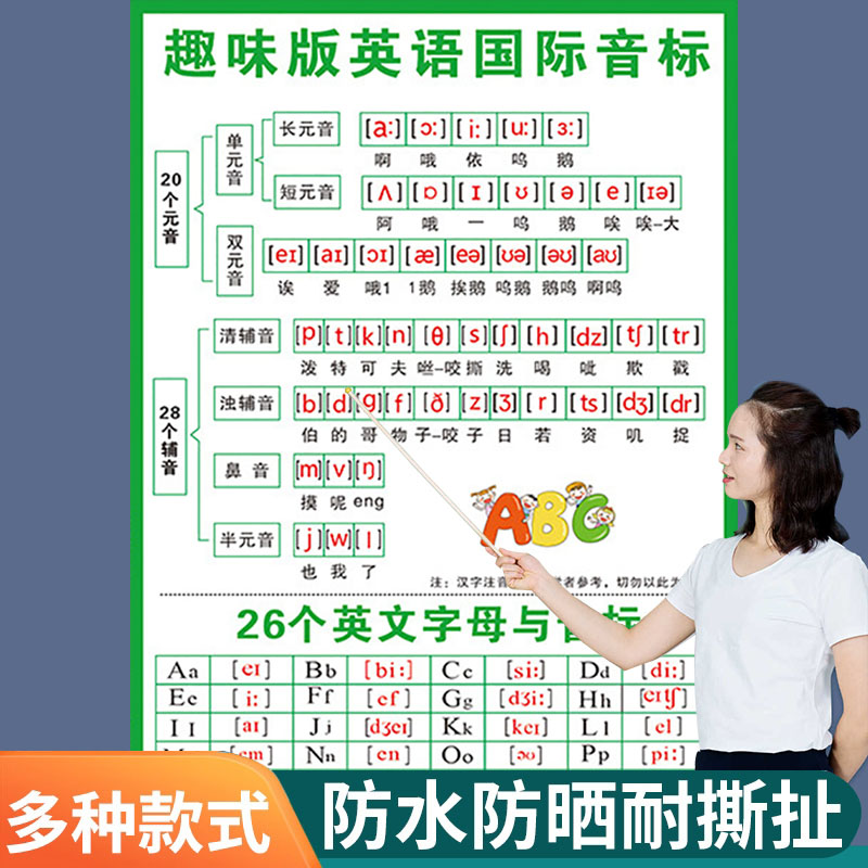 小学生英语音标发音挂图
